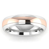 Men's Pattern Band Wedding Ring WP56- Rose & White Gold
