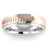 Men's Pattern Band Wedding Ring-Rose Gold