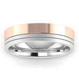 Men's Pattern Band Wedding Ring WP67- Rose & White  Gold