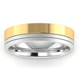 Men's Pattern Band Wedding Ring WP67- Yellow & White  Gold