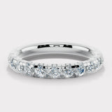 Micro Set Lab Diamond Half Eternity Band Wedding Ring MRB