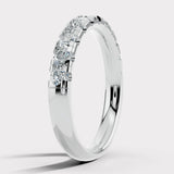 Micro Set Lab Diamond Half Eternity Band Wedding Ring MRB