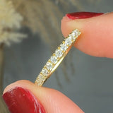 Micro Set Lab Diamond Half Eternity Band Wedding Ring MRB
