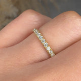 Micro Set Lab Diamond Half Eternity Band Wedding Ring MRB