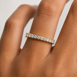 Micro Set Lab Diamond Half Eternity Band Wedding Ring MRB