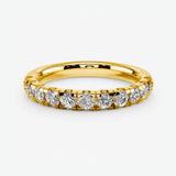 Micro Set Lab Diamond Half Eternity Band Wedding Ring MRB