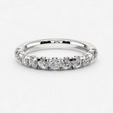 Micro Set Lab Diamond Half Eternity Band Wedding Ring MRB