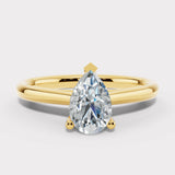 "Millie" 1 Carat Pear Cut Diamond Hidden Under Halo Engagement Ring UHPS01