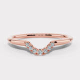 "Mina" Dainty U Shaped 0.10ct Diamond Eternity Ring ET56