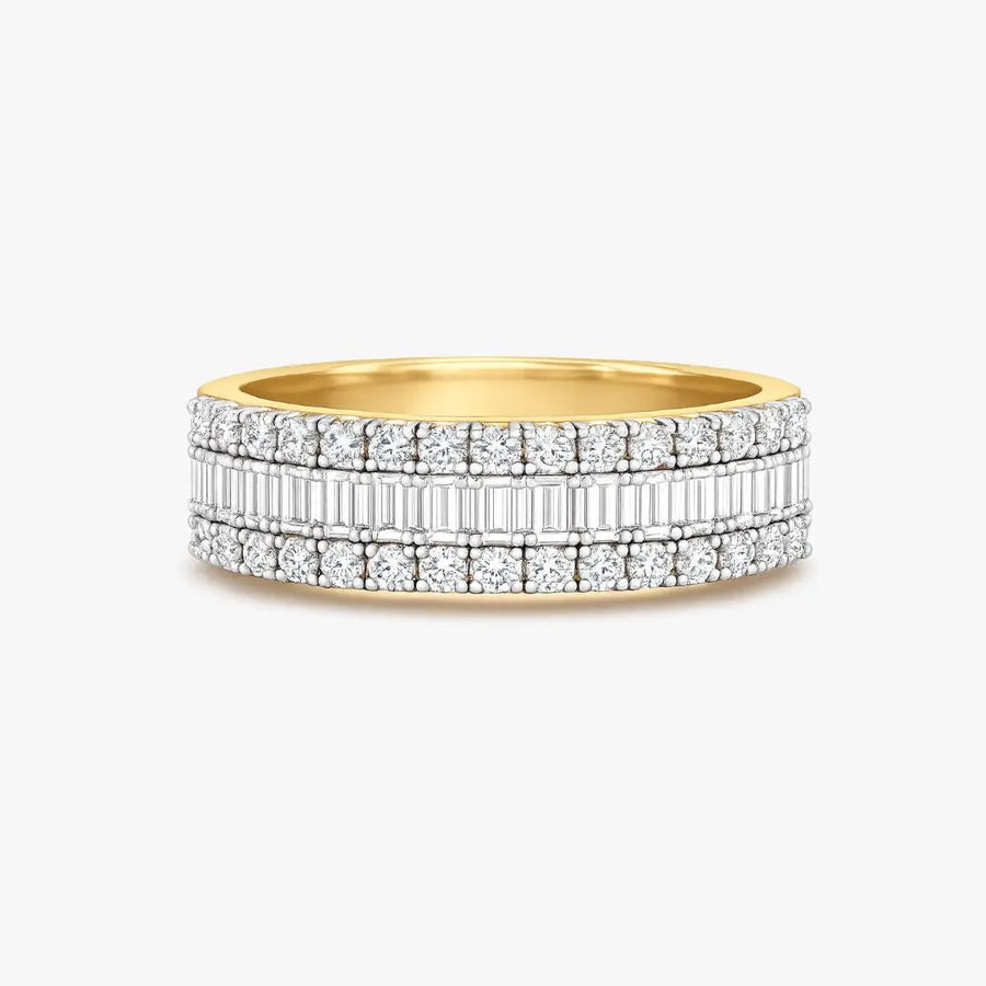 "Mirevane" 1.50 Carat Baguette Cut & Round Cut Diamond Half Eternity Ring ET114