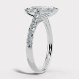 "Moxi" 1 carat Marquise Cut Diamond Hidden Under Halo Scallop Set Diamond Shoulder Engagement Ring UHMC01 HEERA DIAMONDS