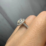 "Nancy" Halo 3 Carat Round Cut Diamond Shoulder Engagement Ring HEERA DIAMONDS