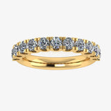 Natural Diamond Scallop Set Half Eternity Band Wedding Ring SRB