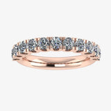 Natural Diamond Scallop Set Half Eternity Band Wedding Ring SRB