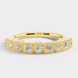 "Navi" Square and Round Circle Pattern 0.35ct Diamond Half Eternity Ring ET78