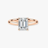 "Nina" 1 Carat Emerald Cut Diamond Hidden Under Halo Engagement Ring UHEC01