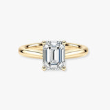 "Nina" 1 Carat Emerald Cut Diamond Hidden Under Halo Engagement Ring UHEC01