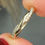 "Noemi" Twist Micro Set 0.10ct Diamond Eternity Ring ET68