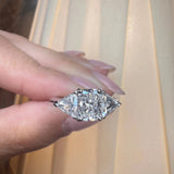 "North" Radiant Cut 1 Carat Trilogy Platinum Engagement Ring HEERA DIAMONDS
