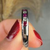 "Nor" Ruby 0.7 Carat Natural Diamond Half Eternity Ring HR1721 HEERA DIAMONDS