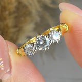 "Norevina" 0.48 Carat  Round Cut Natural Diamond Trilogy Engagement Ring MDR1977