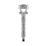 "North" Cushion Cut Diamond Hidden Under Halo Pave Diamond Shoulders Engagement Ring UHCC01 - HEERA DIAMONDS