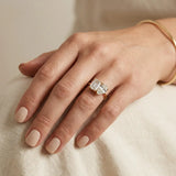 "Norvane" 2.76 Carat Pear & Emerald Cut Lab Grown Diamond Engagement Ring HLR451