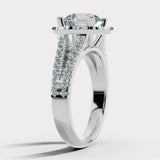 "Nova" 1 carat Halo Round Brilliant Cut Diamond Double Row Split Diamond Shoulder Engagement Ring HARB10