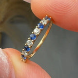 "Nuvella" Blue Sapphire Round Cut 0.20 Carat Diamond Engagement Ring HR82 HEERA DIAMONDS