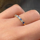 "Nuvella" Blue Sapphire Round Cut 0.20 Carat Diamond Engagement Ring HR82 HEERA DIAMONDS