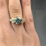 "Nyvra" Fancy Vivid Green 2.5 Carat Round Cut Lab Grown Diamond Engagement Ring HLR631 HEERA DIAMONDS