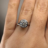 "Oliana" Round Cut 2 Carat Solitaire in Bezel Platinum Engagement Ring SSRB21 HEERA DIAMONDS