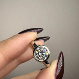 "Oliana" Round Cut 2 Carat Solitaire in Bezel Platinum Engagement Ring SSRB21 HEERA DIAMONDS