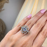 "Olive" Round cut 3 Carat Halo 18KT Yellow Gold Engagement Ring HARB20