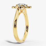 "Olive" Round cut 3 Carat Halo 18KT Yellow Gold Engagement Ring HARB20 HEERA DIAMONDS