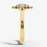 "Olive" Round cut 3 Carat Halo 18KT Yellow Gold Engagement Ring HARB20 HEERA DIAMONDS