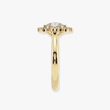 "Olive" Round cut 3 Carat Halo 18KT Yellow Gold Engagement Ring HARB20