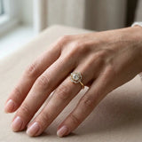 "Olive" Round cut 3 Carat Halo 18KT Yellow Gold Engagement Ring HARB20