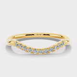 "Olivia" Micro Set Subtle Wave Shaped 0.20ct Diamond Eternity Ring ET52