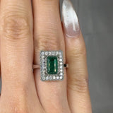 "Olmira" Green 1.4 Carat Emerald Cut Natural Diamond Engagement Ring HR909 HEERA DIAMONDS