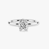 "Olyra" 1 Carat Oval Cut Diamond Hidden Under Halo Engagement Ring UHOC01