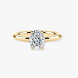 "Olyra" 1 Carat Oval Cut Diamond Hidden Under Halo Engagement Ring UHOC01