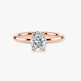 "Olyra" 1 Carat Oval Cut Diamond Hidden Under Halo Engagement Ring UHOC01