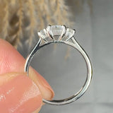 "Olyssa" 0.57 Carat Emerald Cut Natural Diamond Trilogy Engagement Ring MDC1245