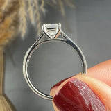 "Oria" 0.55 Carat Princess Cut Natural Diamond Shoulder Engagement Ring MDC1287
