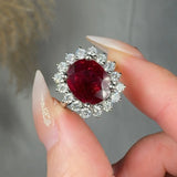 "Orien" Ruby 3.45 Carat Oval Cut Diamond Engagement Ring HR1396 HEERA DIAMONDS