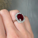 "Orien" Ruby 3.45 Carat Oval Cut Diamond Engagement Ring HR1396 HEERA DIAMONDS