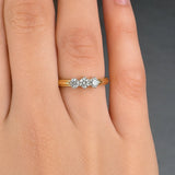 "Orlianae" 0.32 Carat Round Cut Natural Diamond Trilogy Engagement Ring MDR3579