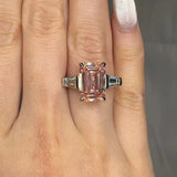 "Orlithra" Pink 5.09 Carat Emerald Cut Trilogy Lab Grown Diamond Engagement Ring HLR432 HEERA DIAMONDS
