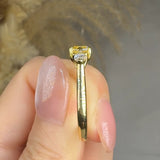 "Orluxe" Yellow 1.06 Carat Cushion Cut Lab Grown Trilogy Diamond Engagement Ring HLR431